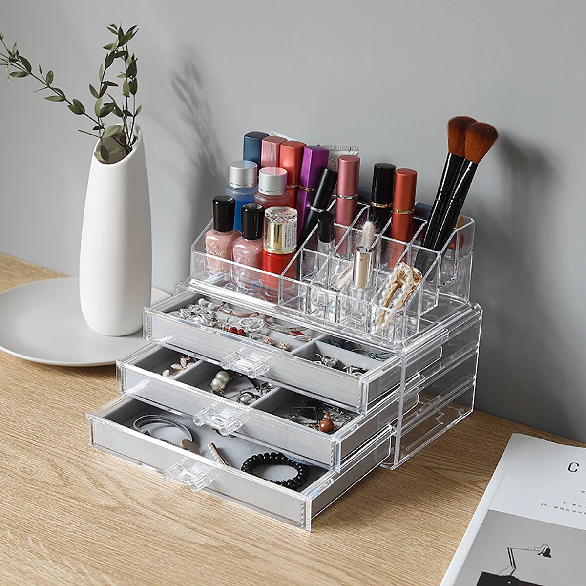 Acrylic Jewelry & Cosmetics Storage Box - Transparent Drawer Organizer - Image 2