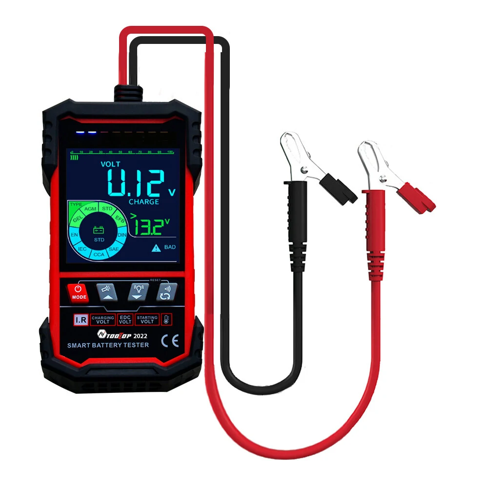 TOOLTOP Intelligent Battery Tester - 12V/24V Auto Select | 3.2 Inch Color Screen - Image 3