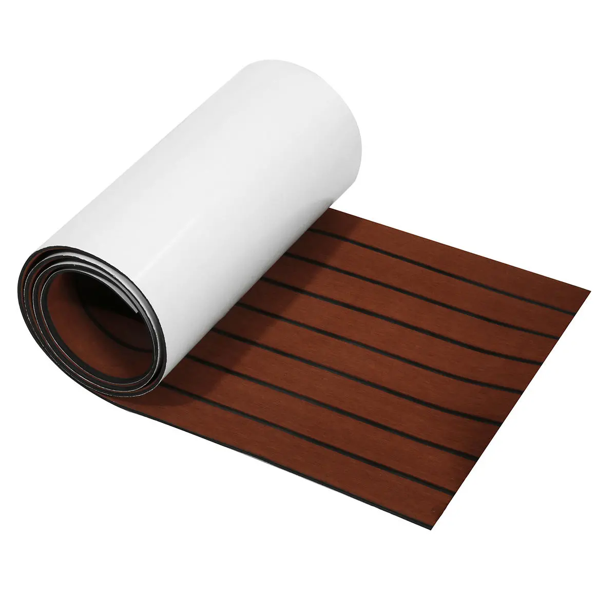 Brown EVA Foam Boat Flooring Mat - 94x18 Inch Faux Teak Decking - 2400x450x6mm Yacht Sheet - Image 2