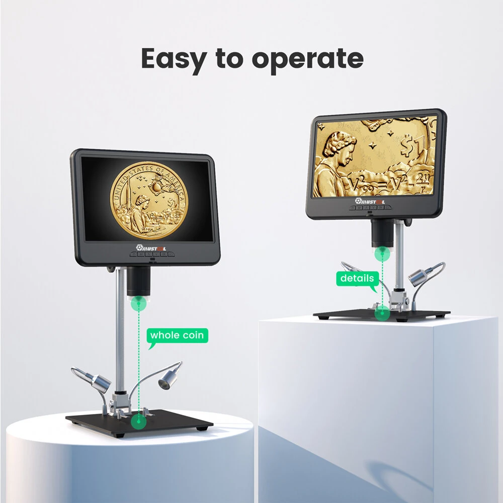 AD210 Digital Microscope | 10 LCD 1080P | 5X-260X Magnification for PCB Soldering - Image 3