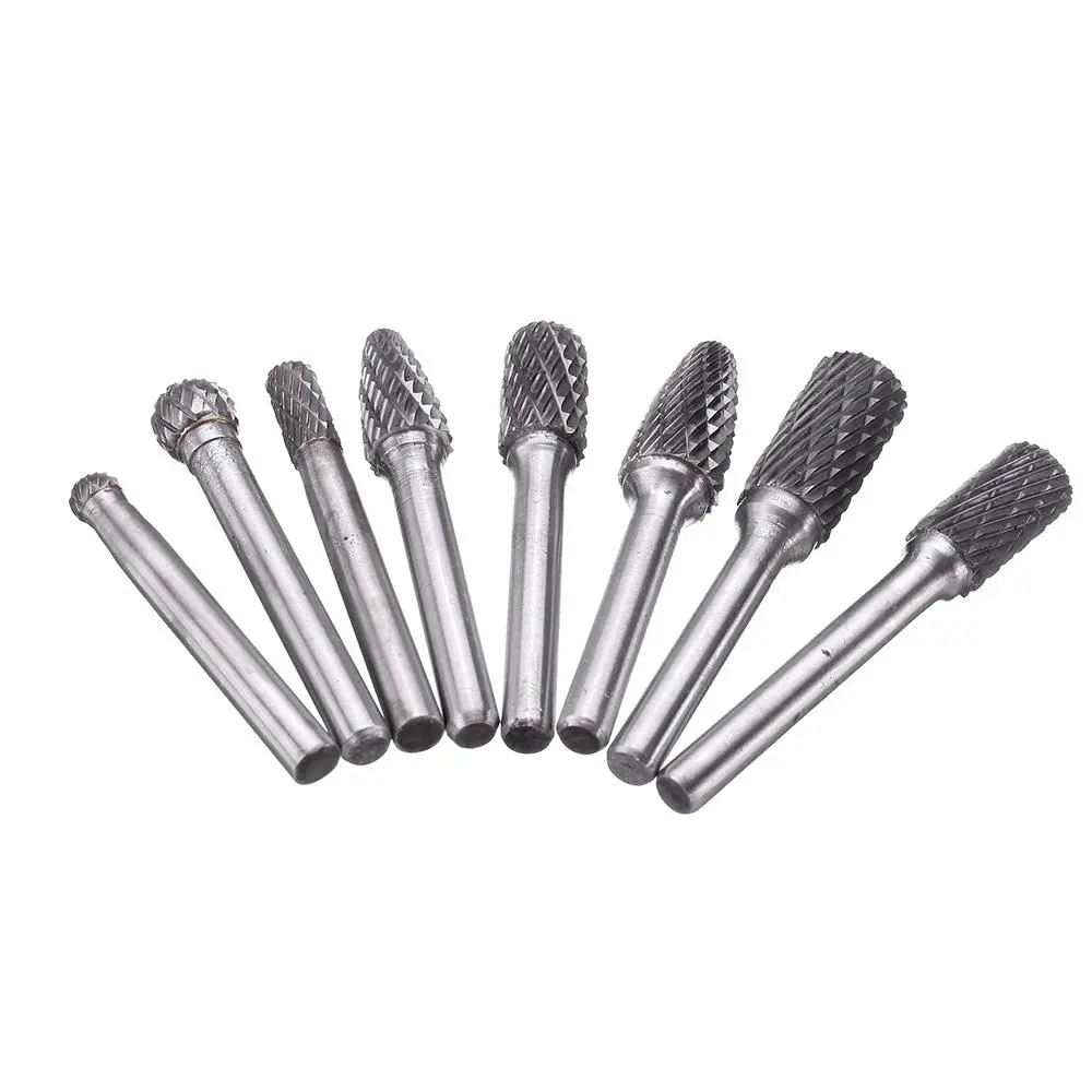 Tungsten Steel Rotary File Set - 8Pcs 6mm Shank Grinding Burrs | Abrasive Tool - Image 3