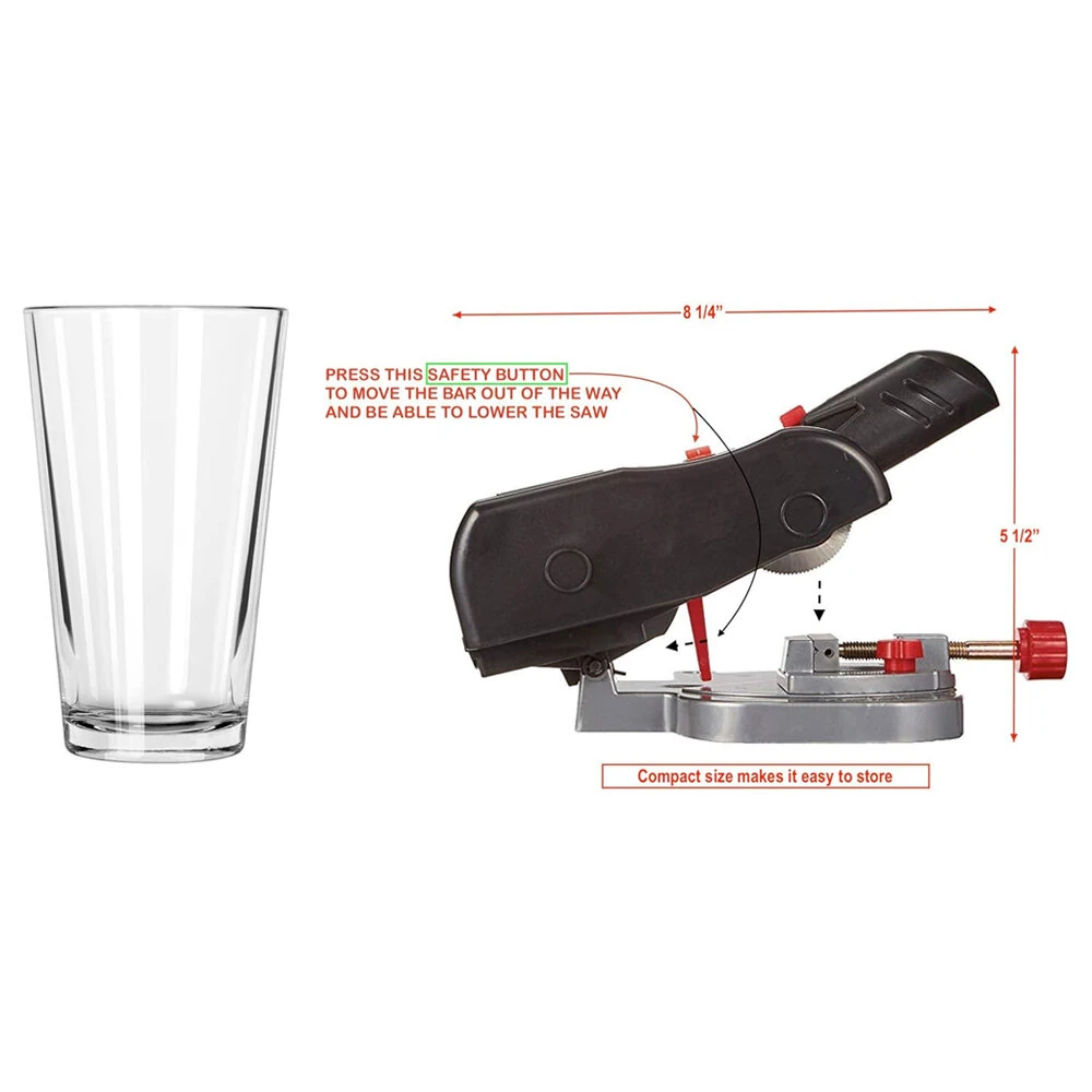 Mini Miter Chop Saw - 4000 RPM Corded Electric | Adjustable Gauge for Wood, Plastic, Metal | 2 Blades Included - Image 2