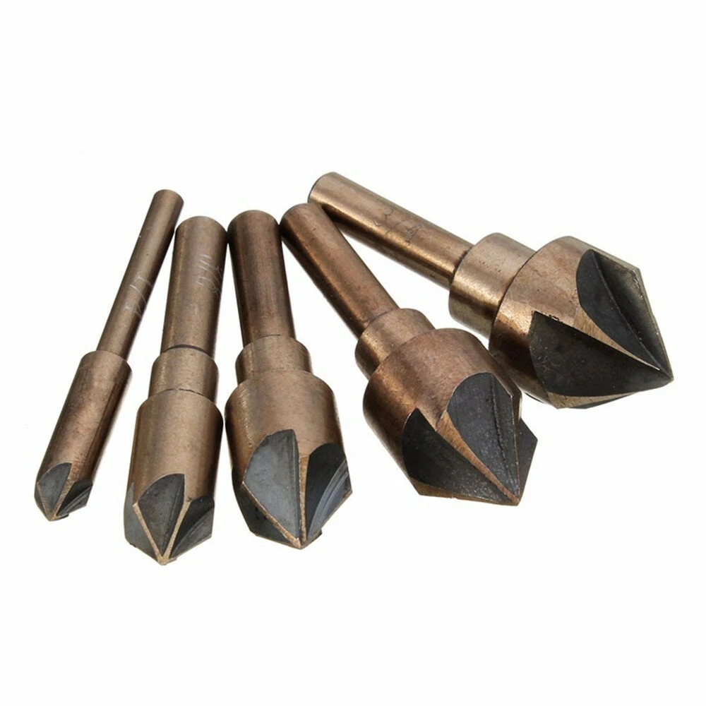 5PCS Countersink Drill Bit Set - 1/4 3/8 1/2 5/8 3/4 for Woodworking & Metal - Image 4