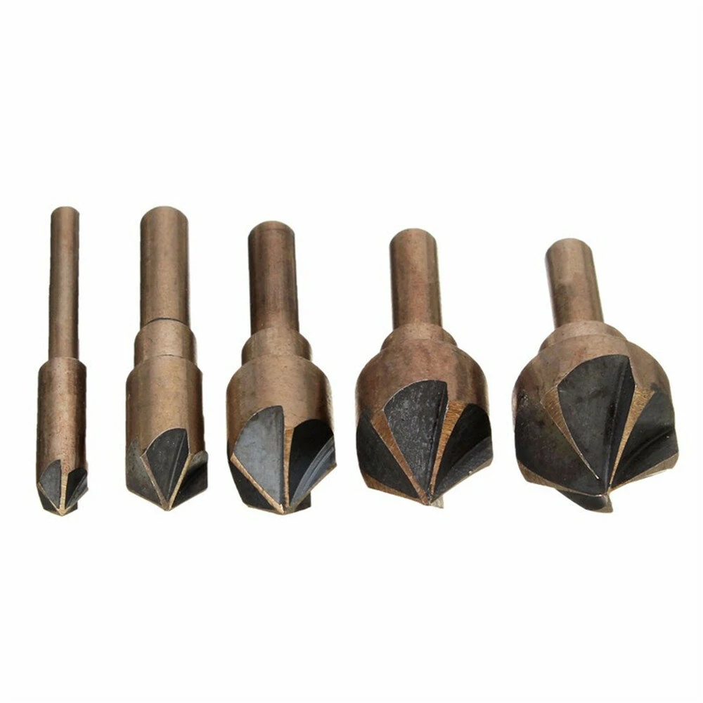 5PCS Countersink Drill Bit Set - 1/4 3/8 1/2 5/8 3/4 for Woodworking & Metal - Image 5