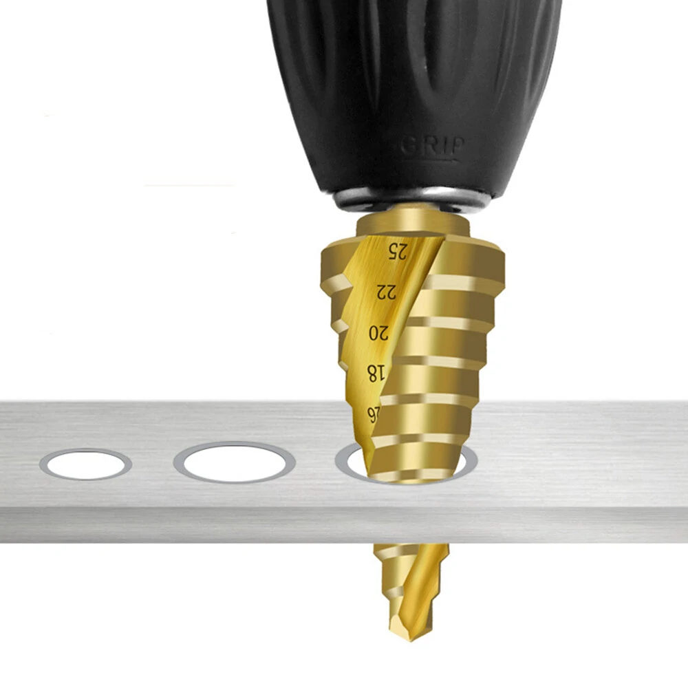 Drillpro 6.35mm Hex Shank Step Drill Bit | HSS 4241 Titanium Coated for Metal - Image 3
