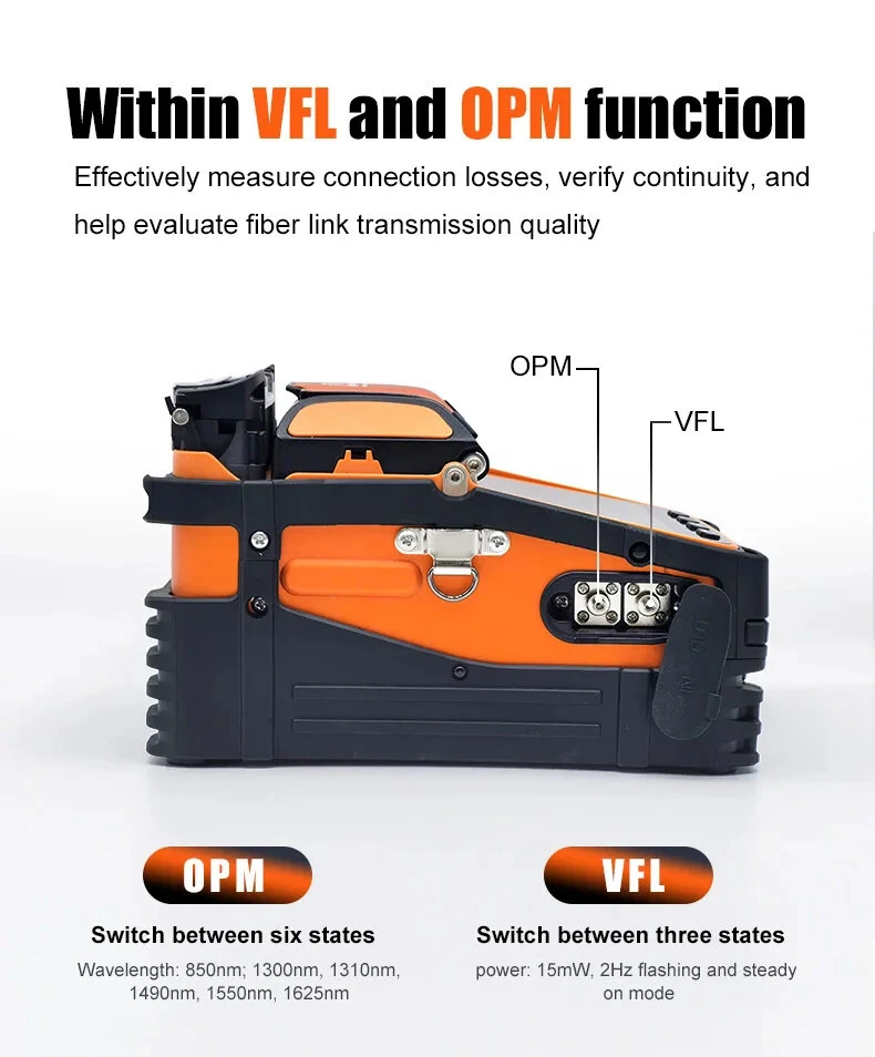 Signal Fire AI-9 Orange Fusion Splicer | 9-in-1 6 Motor Machine | 5s Splice Bluetooth TFT - Image 5