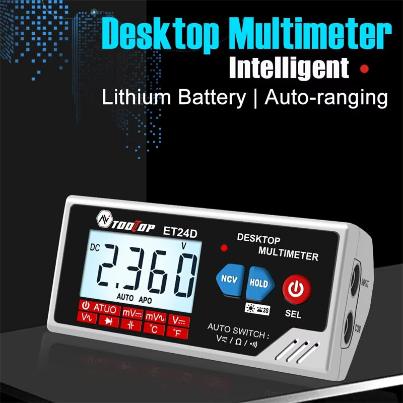 TOOLTOP ET24D 6000 Counts True RMS Multimeter | Auto-Recognition, Capacitance, Temperature, NCV - Image 3