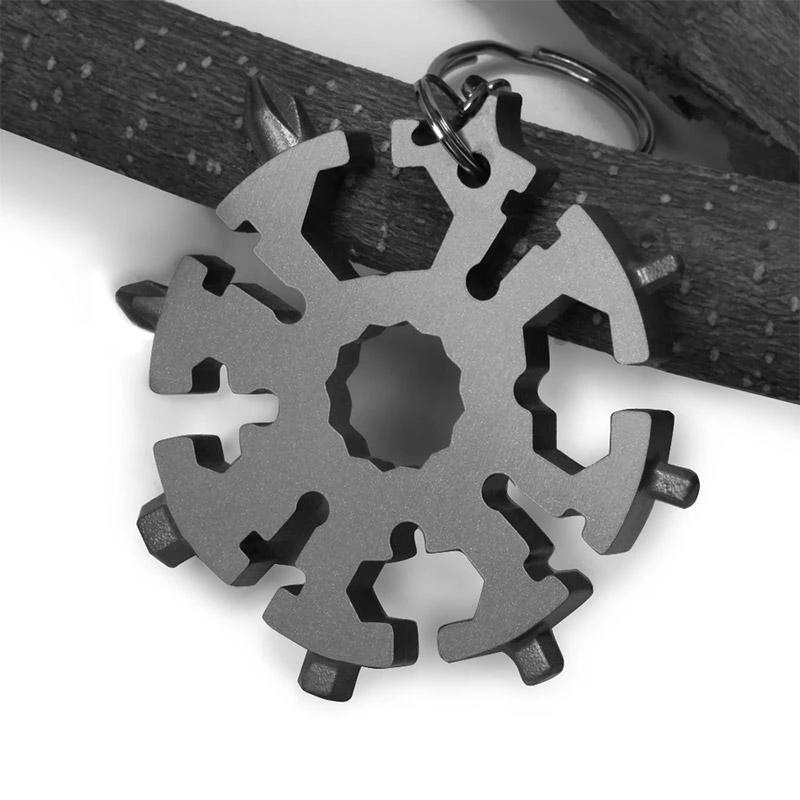 20 in 1 EDC Screwdriver Keychain | Portable Snowflake Multi-Tool & Wrench - Image 5