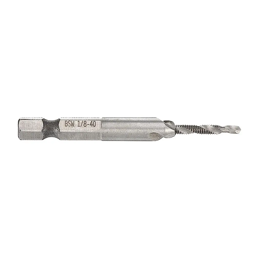 BSW HSS Combination Drill Tap Bit - 1/8-3/8 Inch | 1/4 Inch Hex Shank for Deburr & Countersink - Image 4