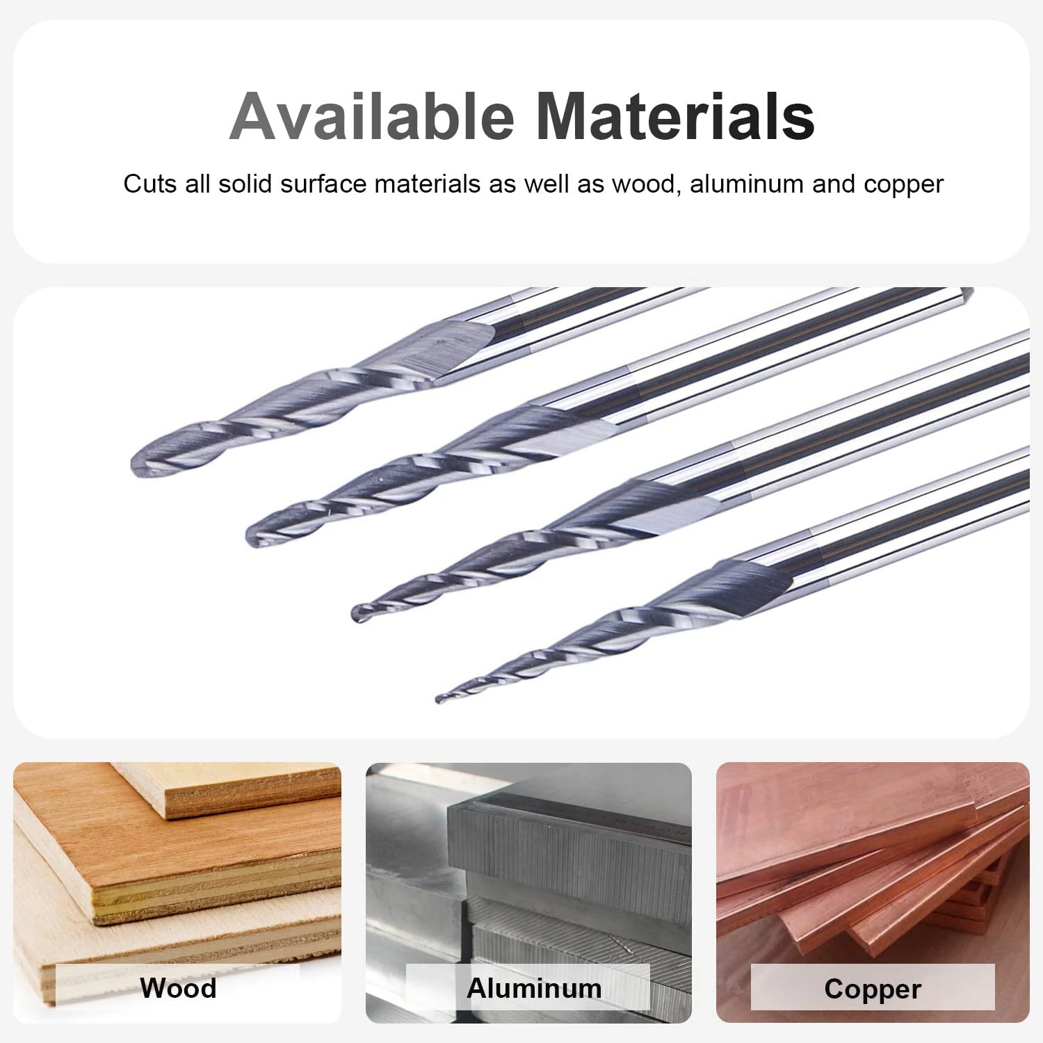 CMT 1/8 Inch Shank Tapered Ball Nose Router Bit Set | TiAIN Coated 2 Flute | For Wood Metal Acrylic - Image 4