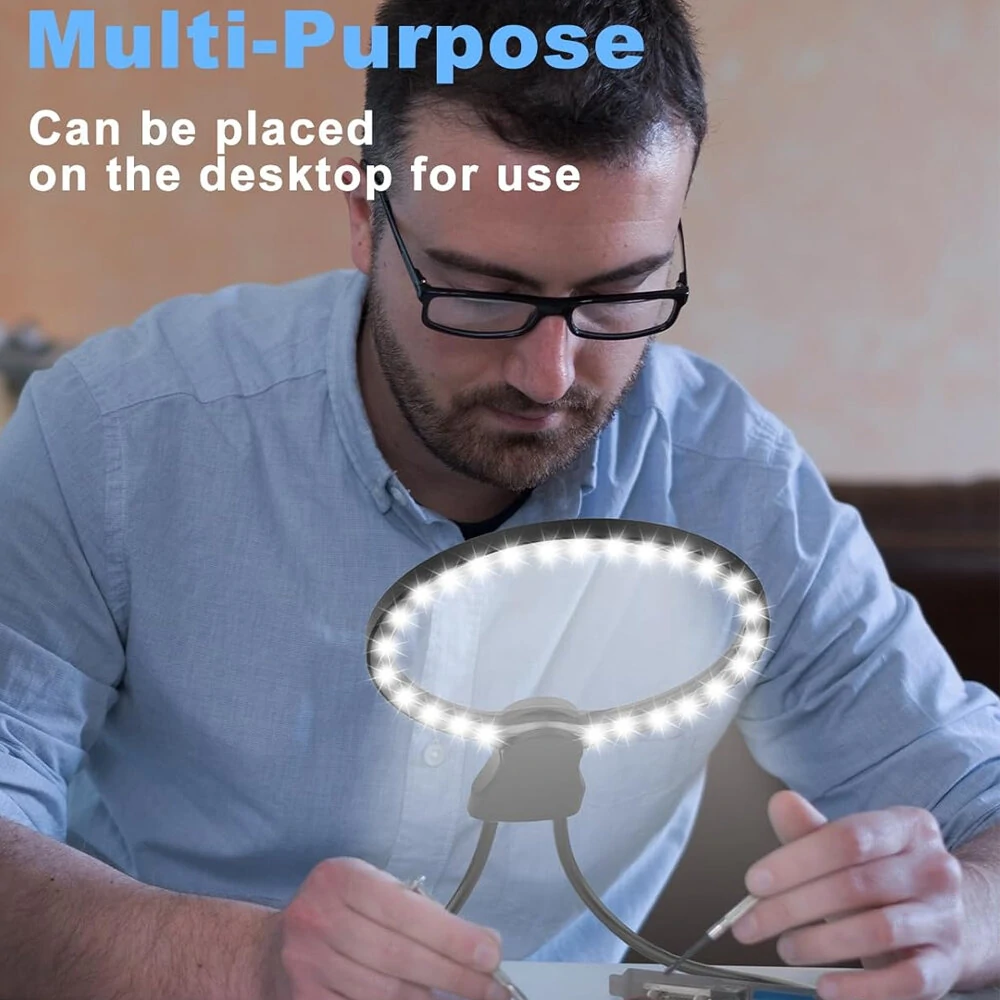 3-in-1 Magnifying Glass with Light | 5.12 Large Lens, 24 LED, USB Rechargeable - Image 5