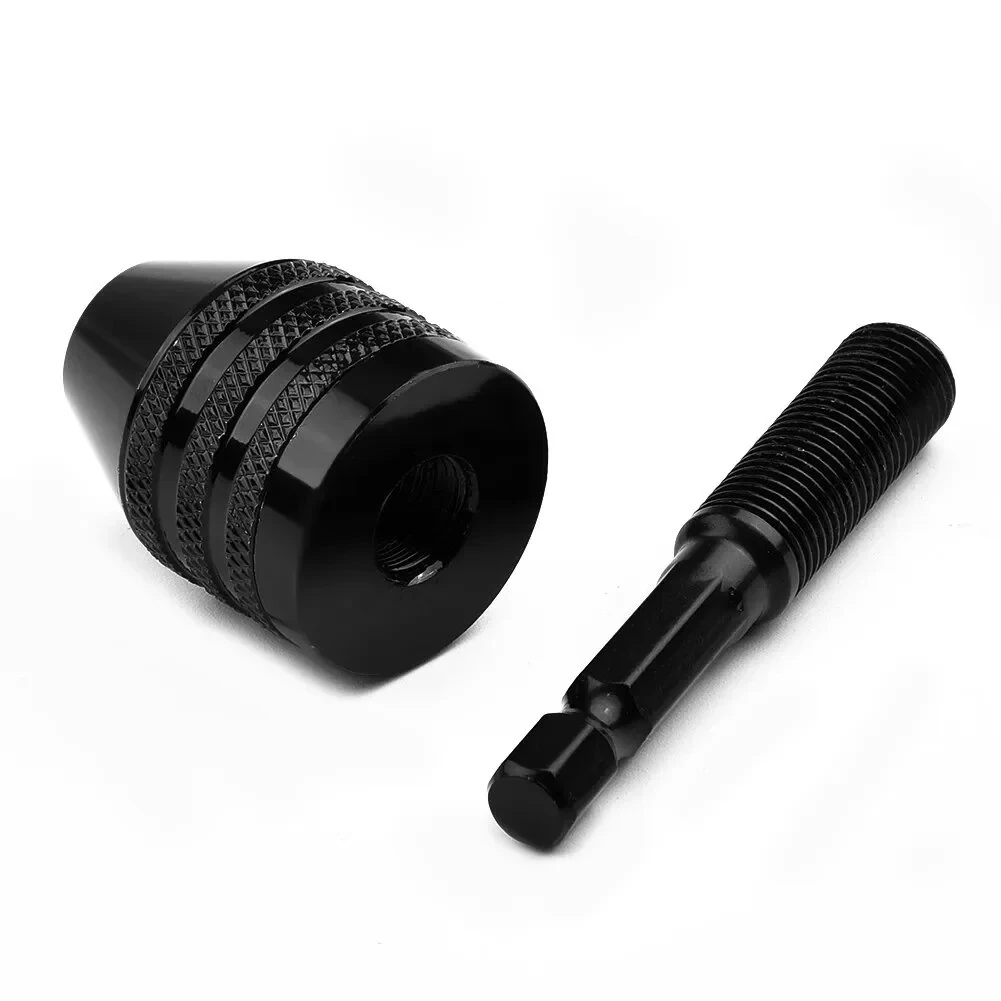 Mini Keyless Drill Chuck - 1/4 Inch Hex Shank Quick-Change Converter | Aluminum Alloy - Image 2