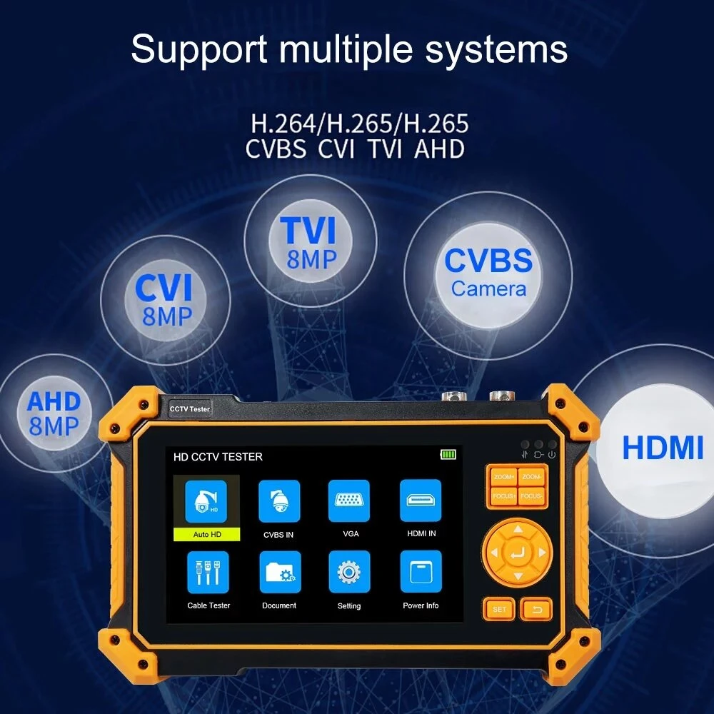HD-3200C 8MP AHD CCTV Tester - Mini Monitor for POE & Surveillance Camera - Image 4
