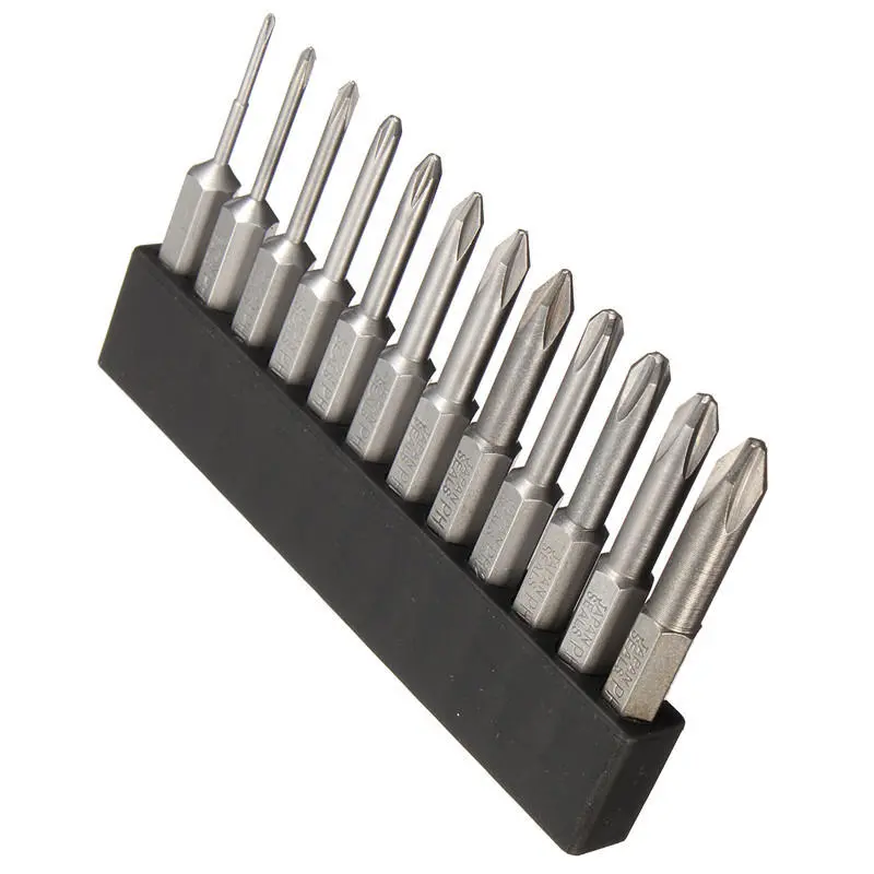S2 Alloy Steel Magnetic Phillips Screwdriver Bits - 12 Sizes Set for Drill - Image 2