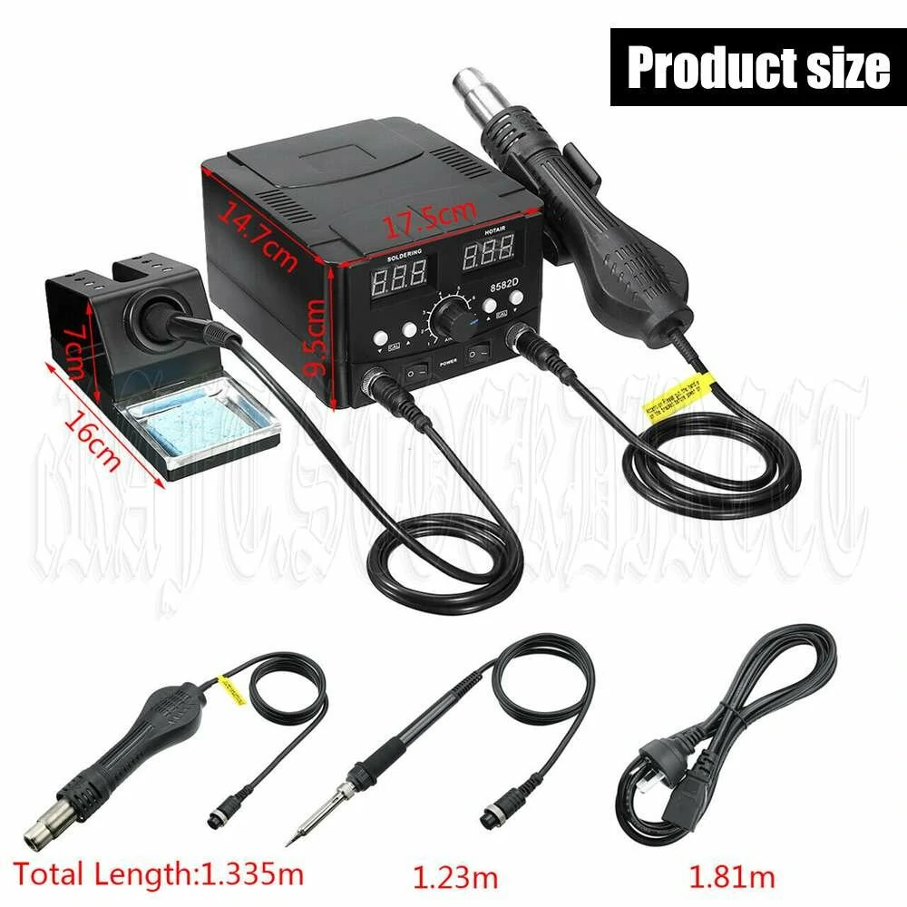 2-in-1 Hot Air & Soldering Iron Station | Digital LCD Display | ESD Safe - Image 2