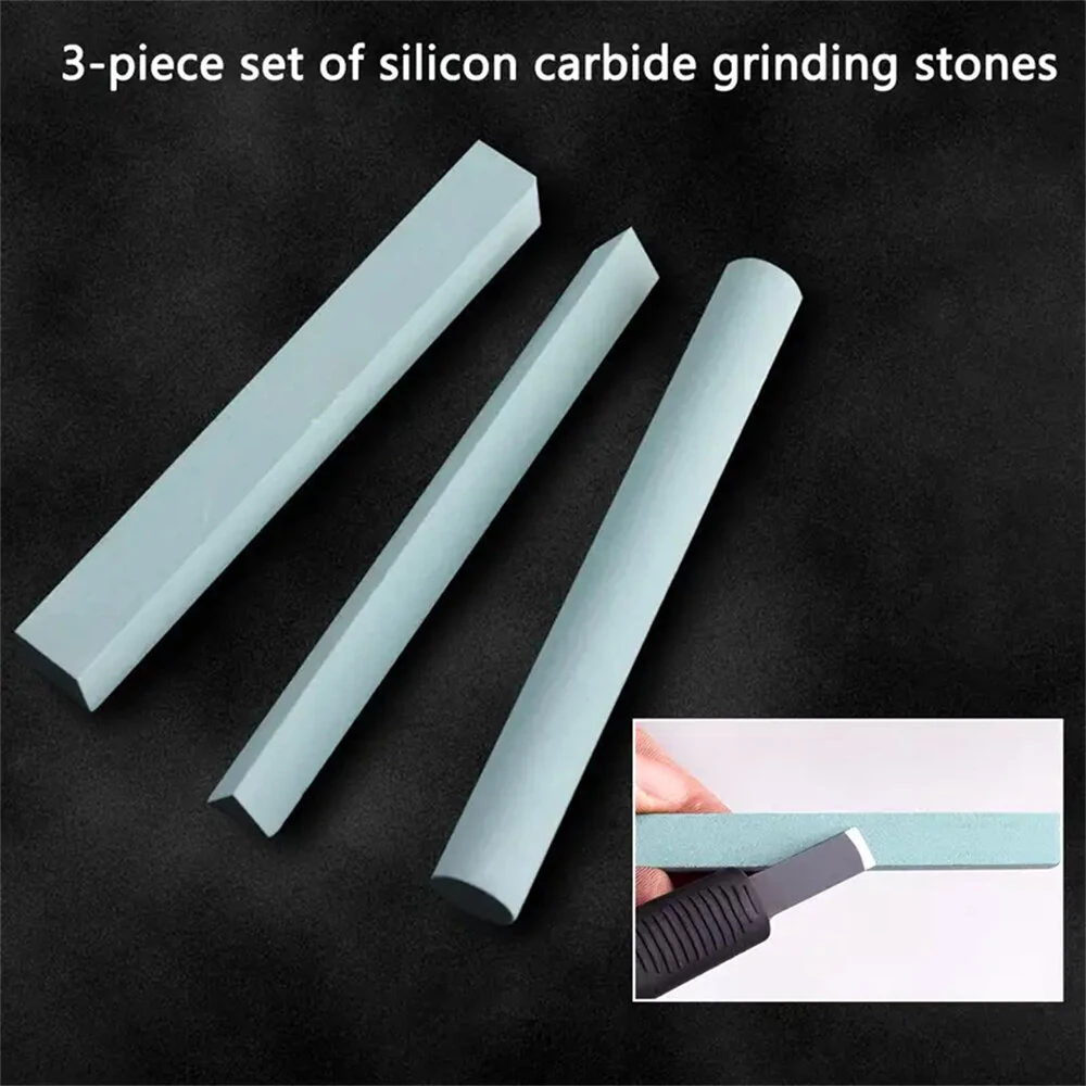 Stone Set 3-Piece Silicon Carbide Sharpening Stone | For Chisels Gouges Blades - Image 3