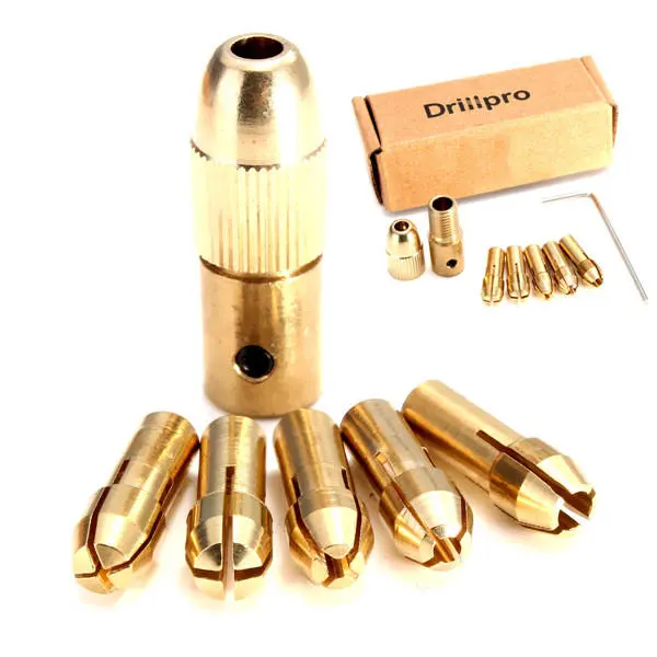 Drillpro 8pc 0.5-3mm Micro Twist Drill Chuck Set 0.5-3mm with Allen Wrench - Image 2