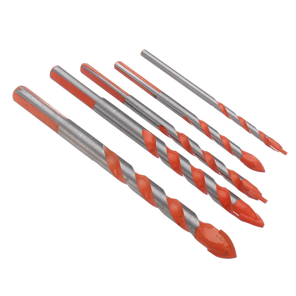 5Pcs Triangle Shank Drill Bit Set - 4/5/6/8/10mm for Ceramic Glass & Wall - Image 3