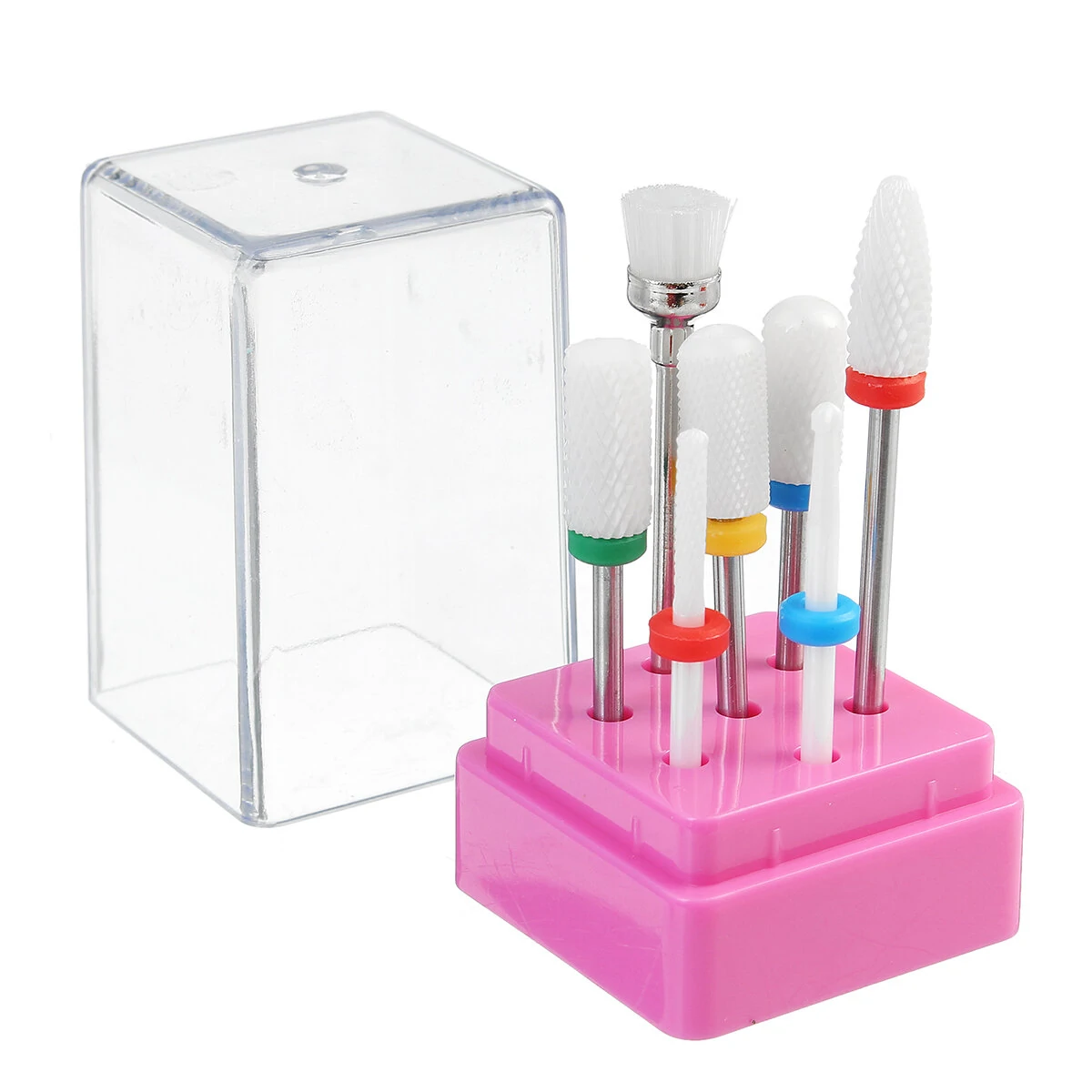 7Pcs Nail Art Drill Bits - Electric Manicure Tool with Polishing Grinding Heads - Image 4