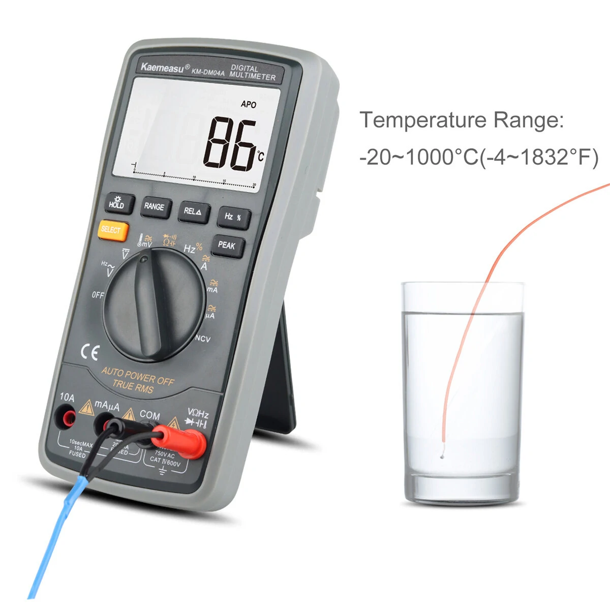 Kaemeasu KM-DM04A Digital Multimeter | 4½ Digit True RMS | Voltage Temp Hz - Image 5