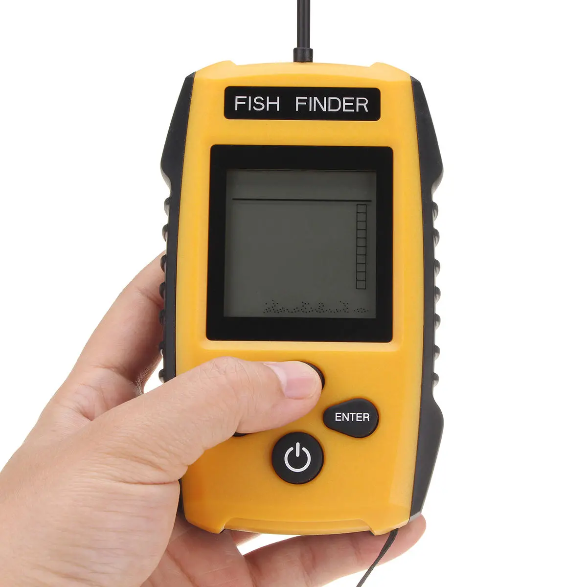 100M Portable Sonar Fish Finder - LCD Blue Screen - Intelligent 200KHz Sensor - Image 3