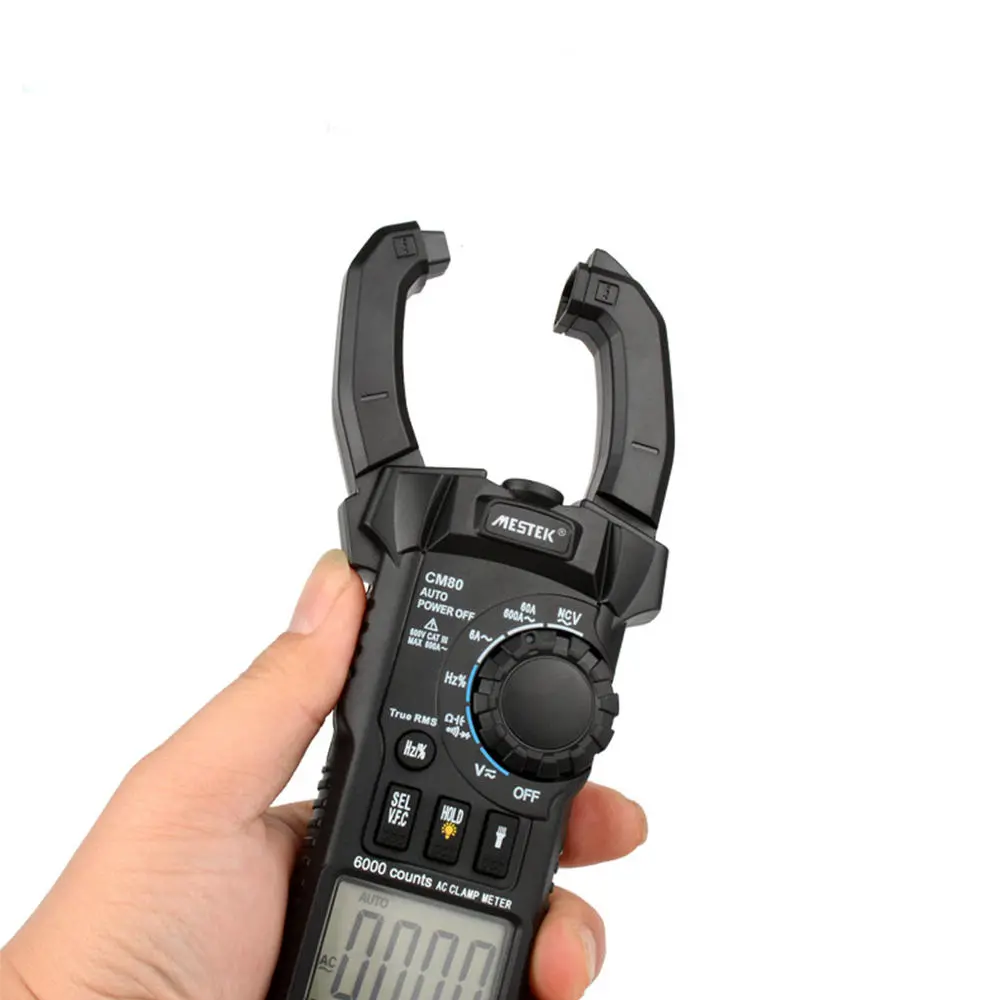 MESTEK CM80 Clamp Multimeter - 6000 Count Digital AC/DC Diagnostic Tool - Image 2