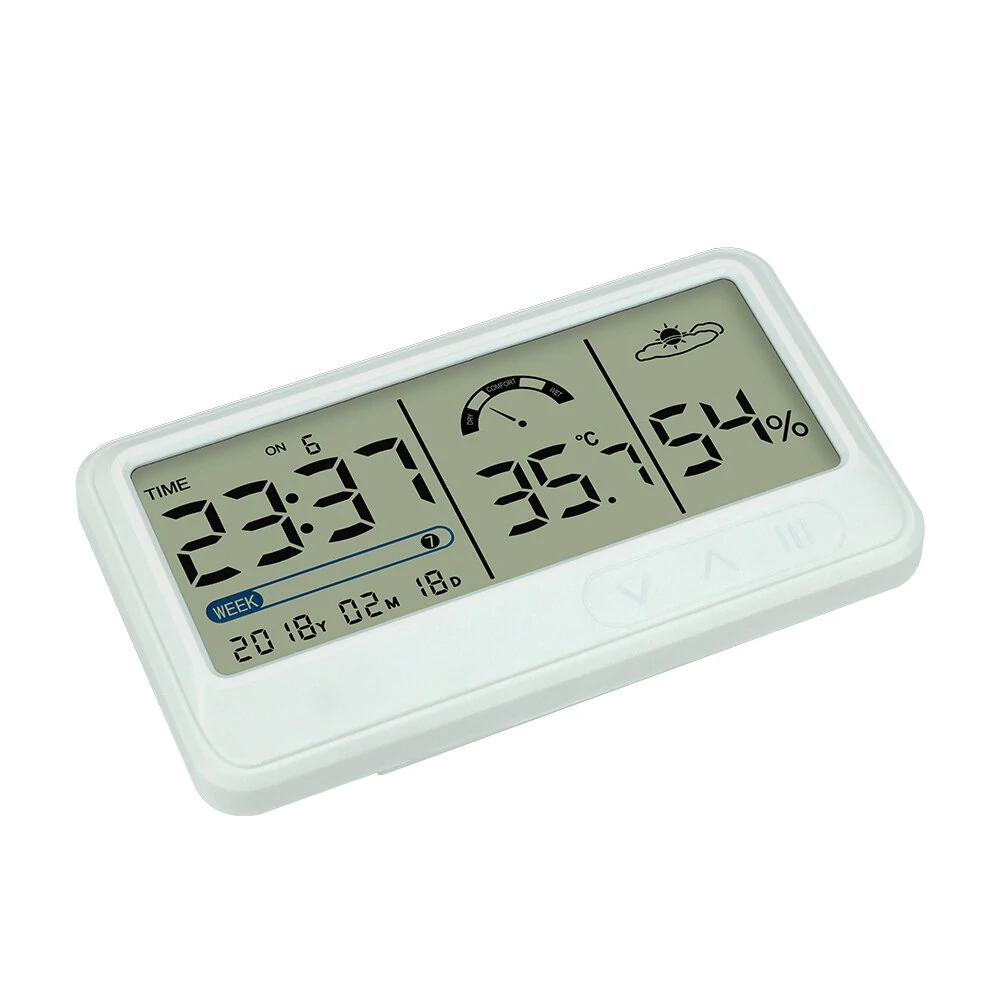 Digital Hygrometer Humidity Meter -10°F~60°F 10%~99%RH with Alarm Clock - Image 3