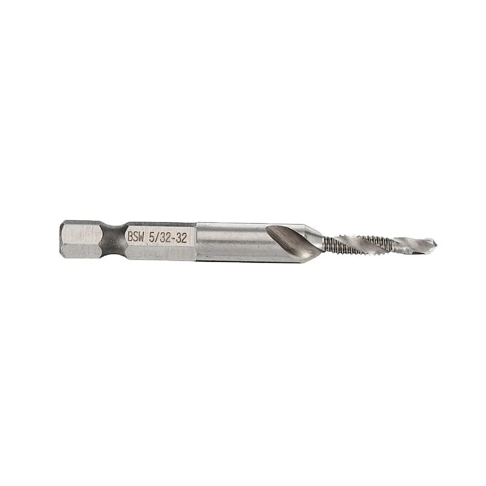 BSW HSS Combination Drill Tap Bit - 1/8-3/8 Inch | 1/4 Inch Hex Shank for Deburr & Countersink - Image 3