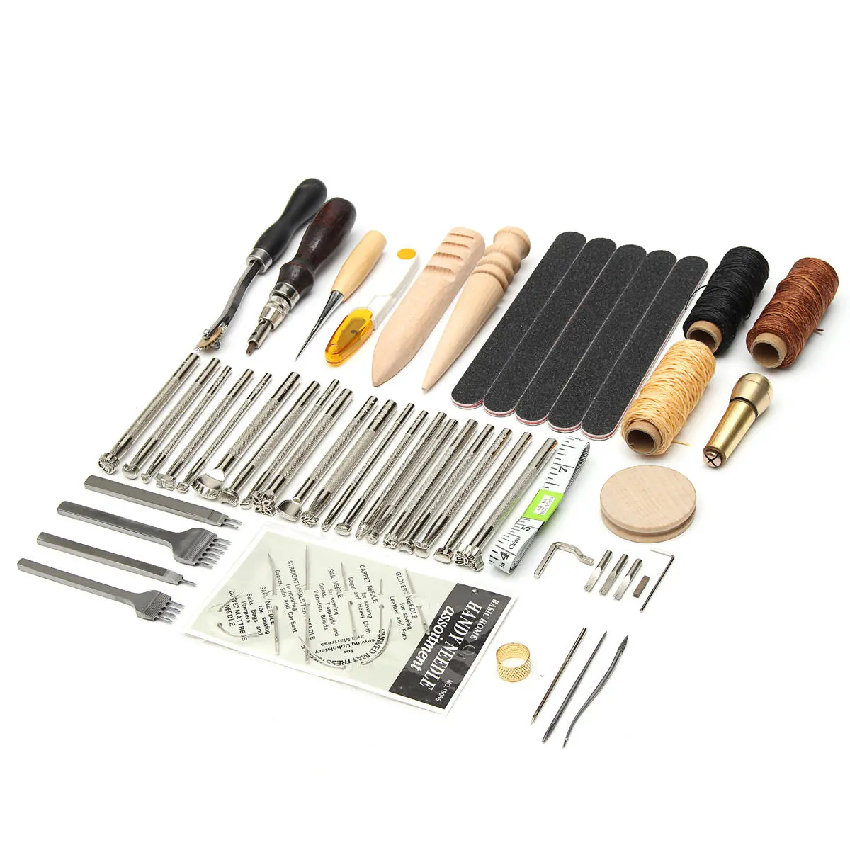 Leather Craft Hand Tools Kit - 59Pcs for Stitching & Stamping | Handmade Set - Image 2