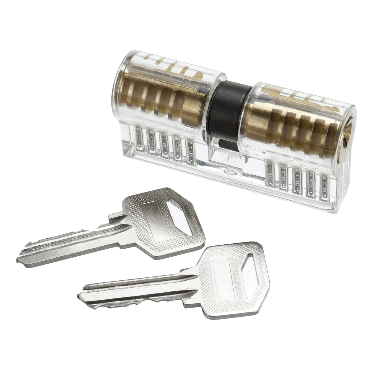 44PCS Orange Lock Pick Set with Padlocks - Spring Steel Tools & Transparent Practice Locks - Image 2
