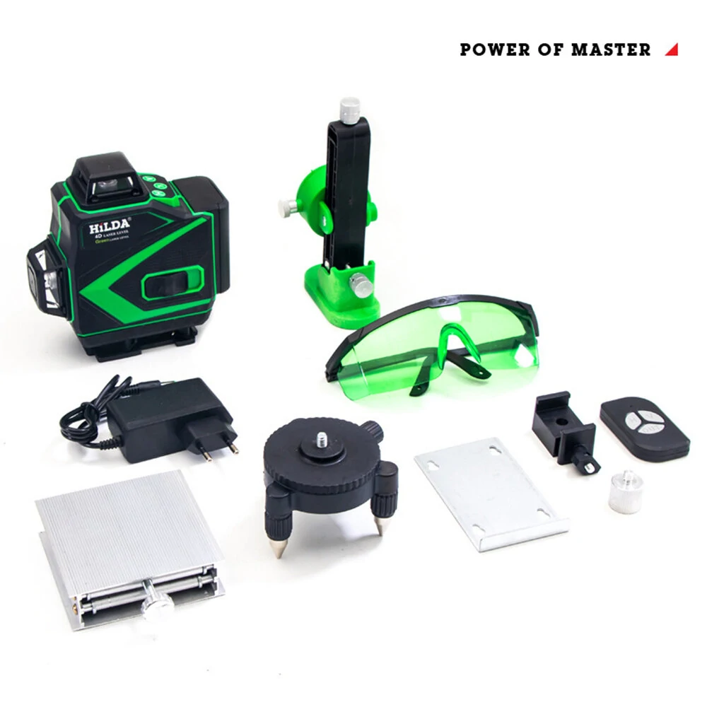 HILDA 16 Line Green Laser Level | Self-Leveling | Dual Battery | EU Plug - Image 5