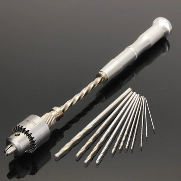 Mini Hand Drill Semi-Automatic | 0.3-4.0mm Chuck with 10 Twist Drills & Reamer - Image 3