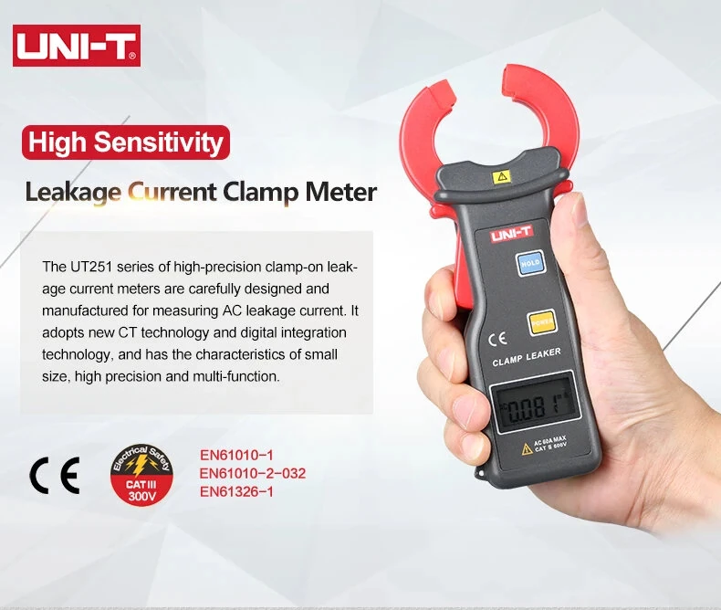UNI-T UT251C Leak Clamp Meter - 600A High Precision Ammeter | Auto Range RS-232 - Image 4