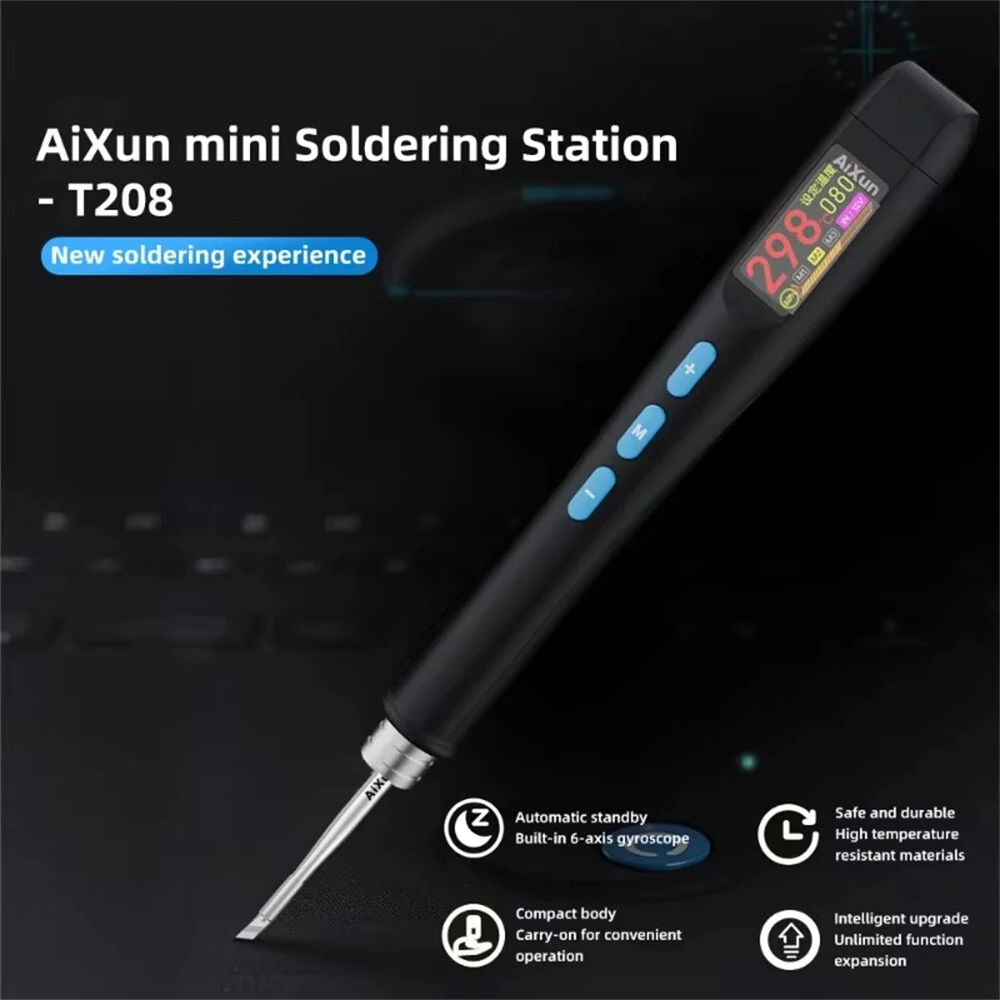 T208 Mini Soldering Station 80W | Adjustable Temp LCD Display | Portable C080 Blade Tip - Image 2