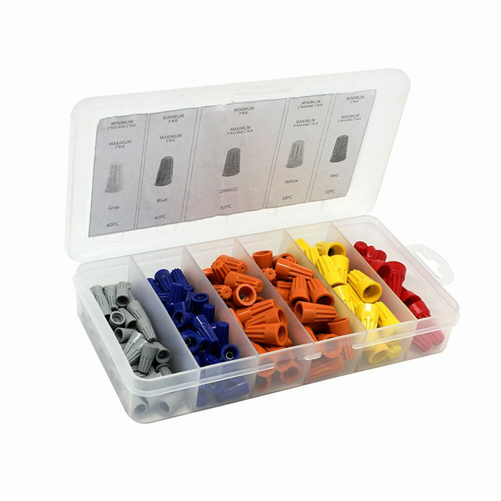 158pcs Wire Connector Kit - Spring Cap & Twist Nut Terminal Assortment Set - Image 2
