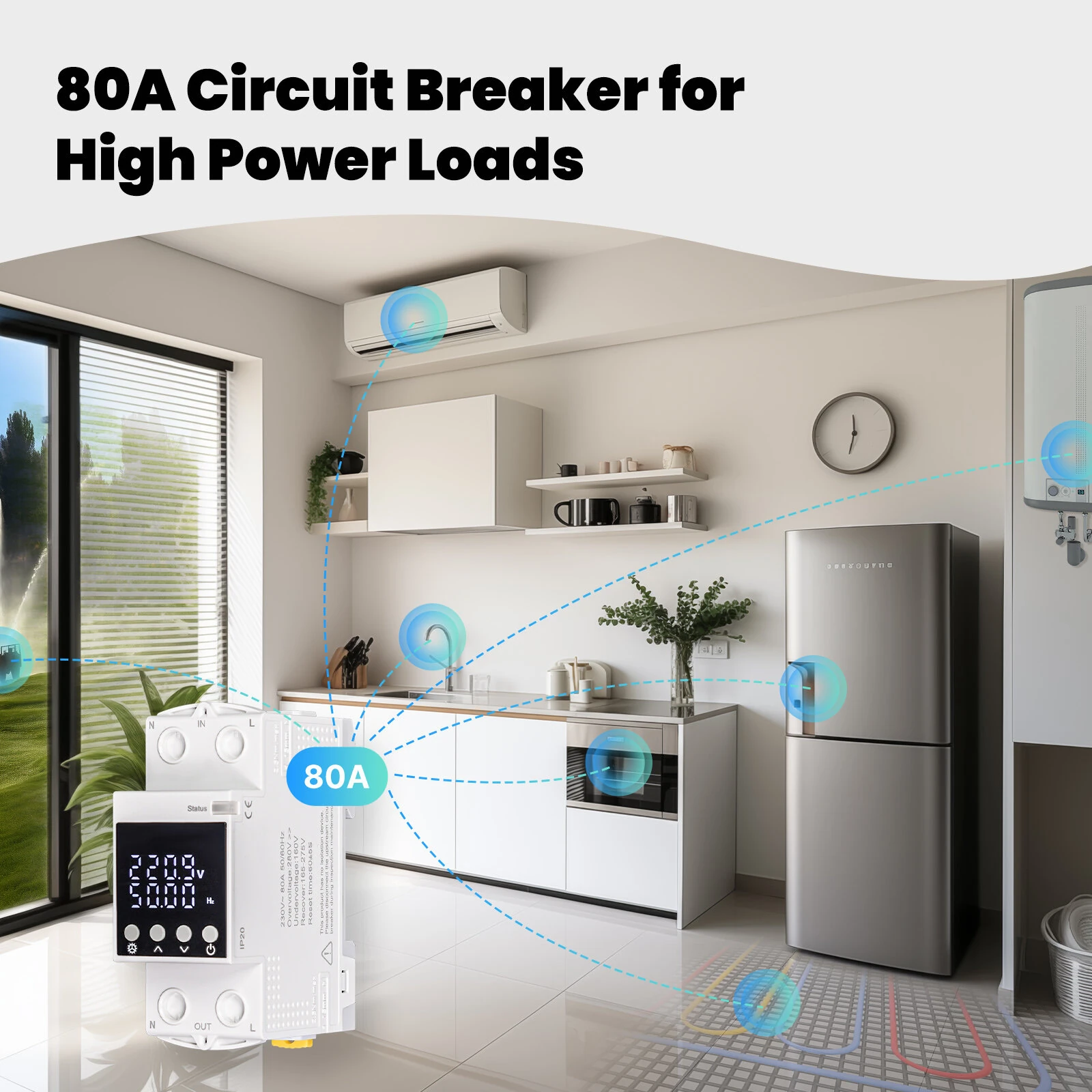 TUYA WiFi Smart Switch 80A - Remote Control & Energy Monitoring | LED Display - Image 4