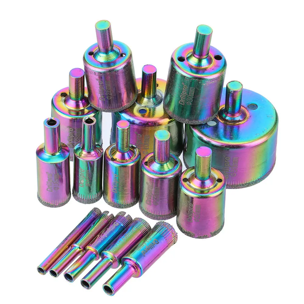 Drillpro 15pc Titanium Diamond Hole Saw Set | 6-50mm for Tile Ceramic Glass - Image 3