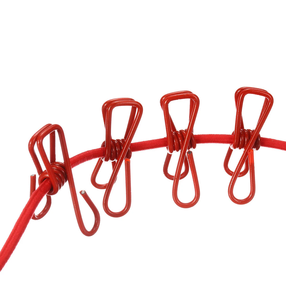 Stretchy Portable Clothesline - 12 Clips & 2 Hooks - Windproof Laundry Hanger - Image 5