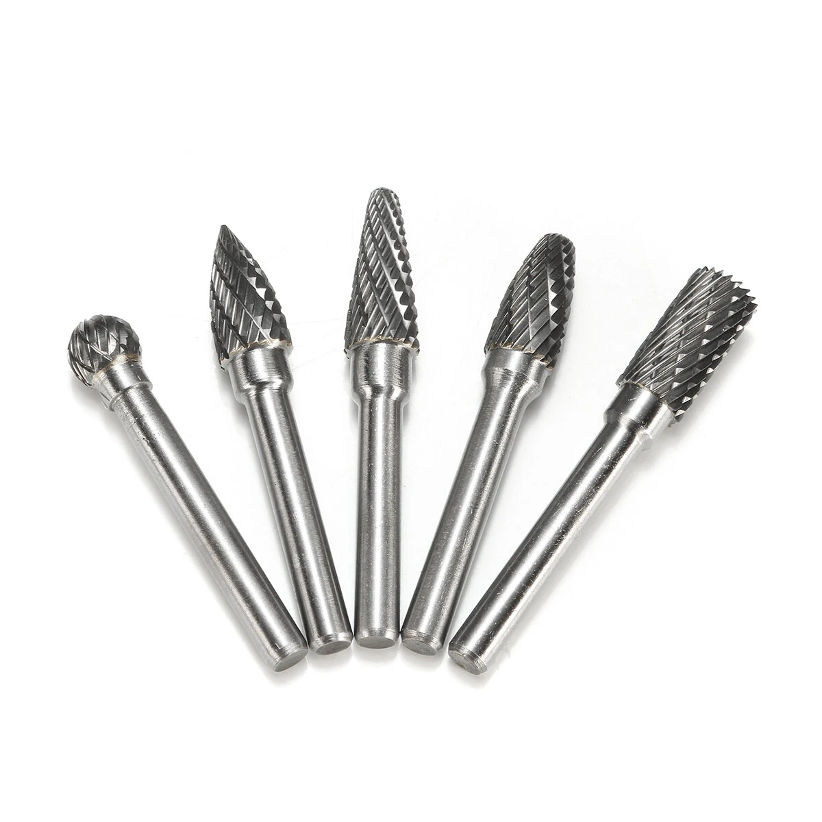 Drillpro RB29 Tungsten Carbide Burr Set - 5pc 6mm Shank Rotary Cutter Files - Image 3
