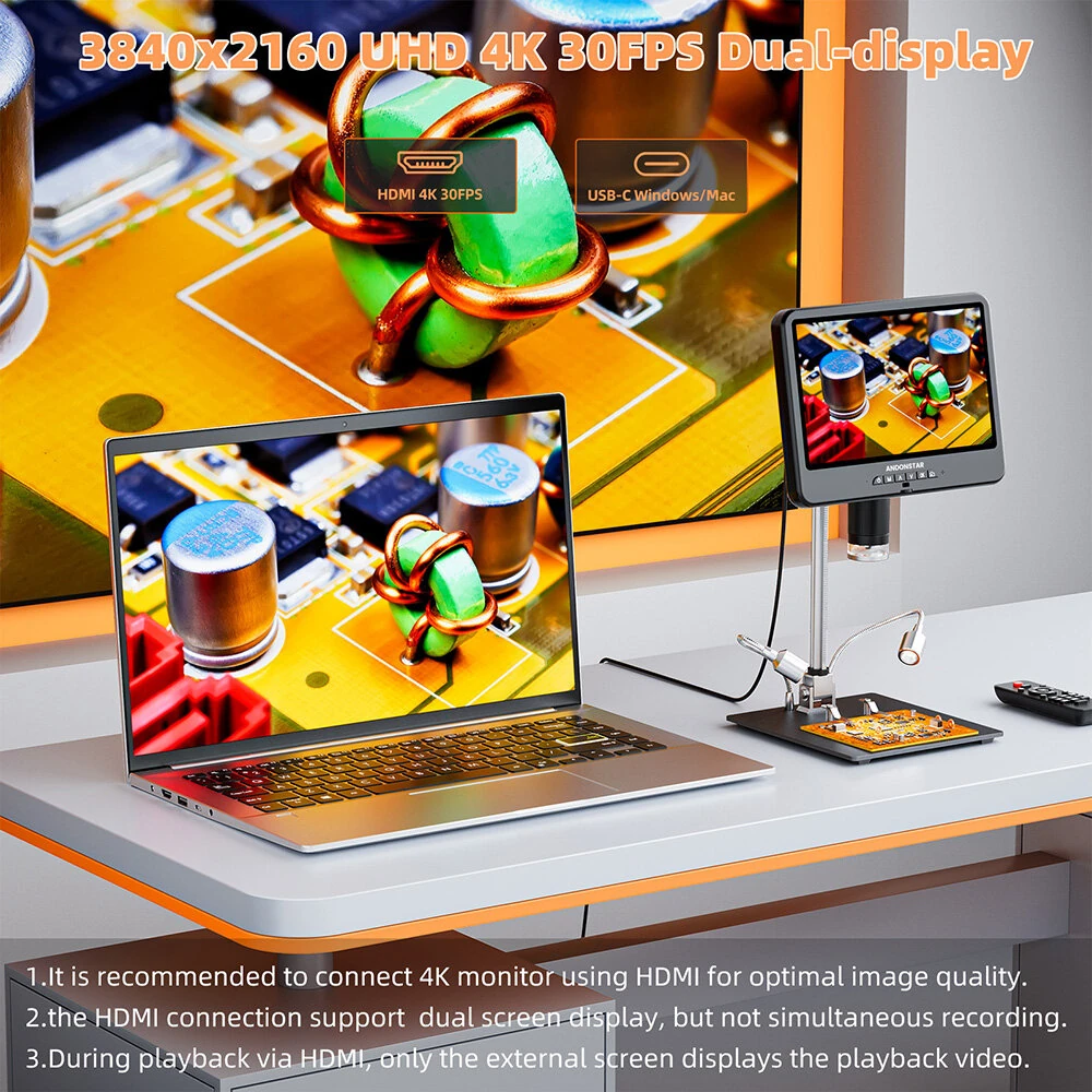 ANDONSTAR AD208SE 4K Digital Microscope | 10.1 Inch IPS Screen | 5x-1500X Magnification - Image 5