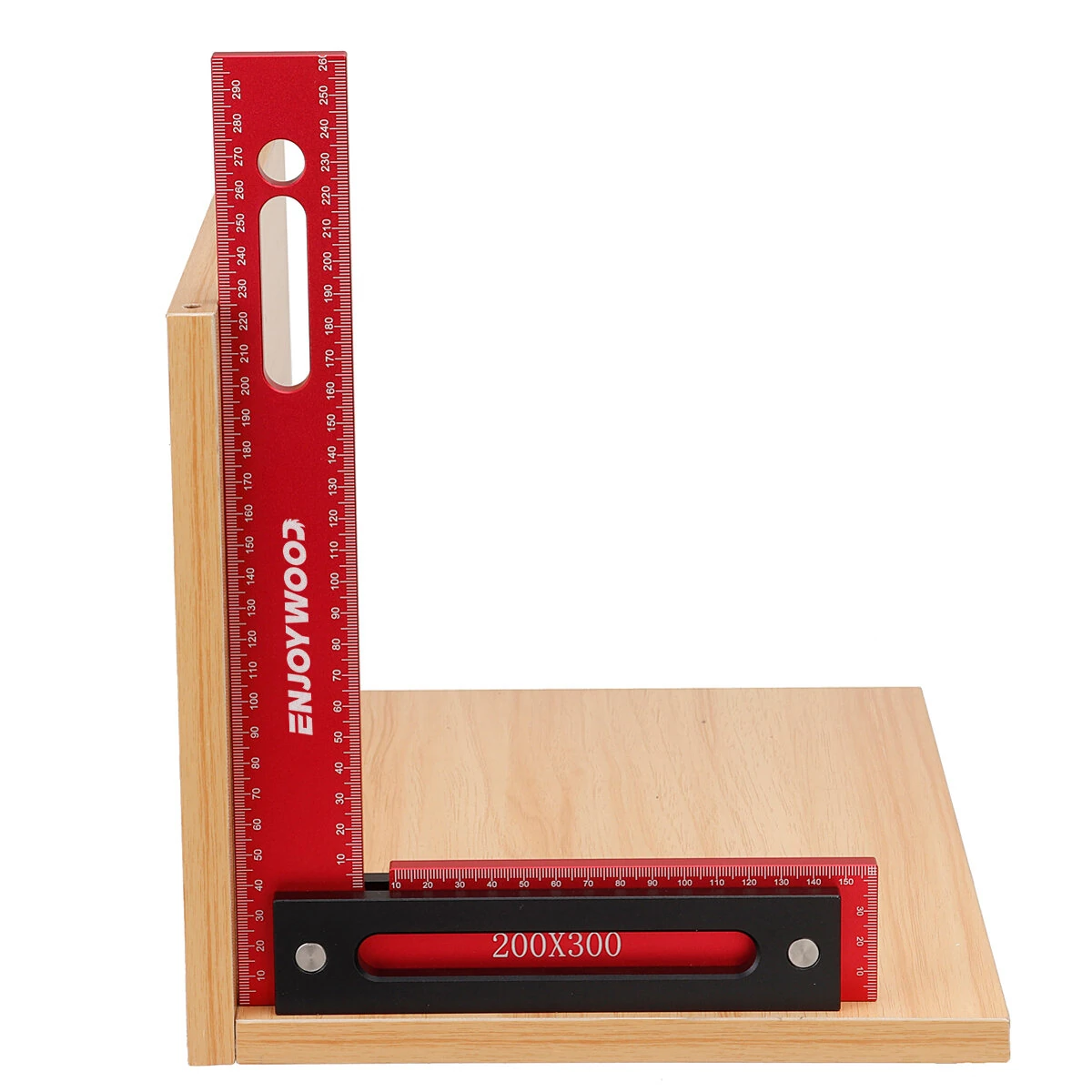 ENJOYWOOD 300x200mm Aluminum Alloy Woodworking Square | Right Angle Ruler with Base - Image 4