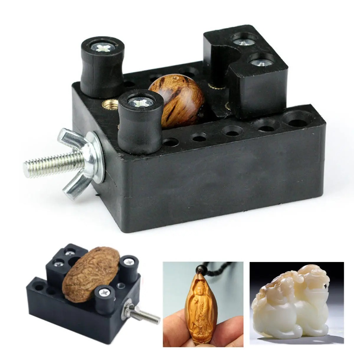 Mini Carving Clamp & Bench Clip - 2pcs Nut Fixed Pliers for Olive Bodhi Beads Gripper - Image 2