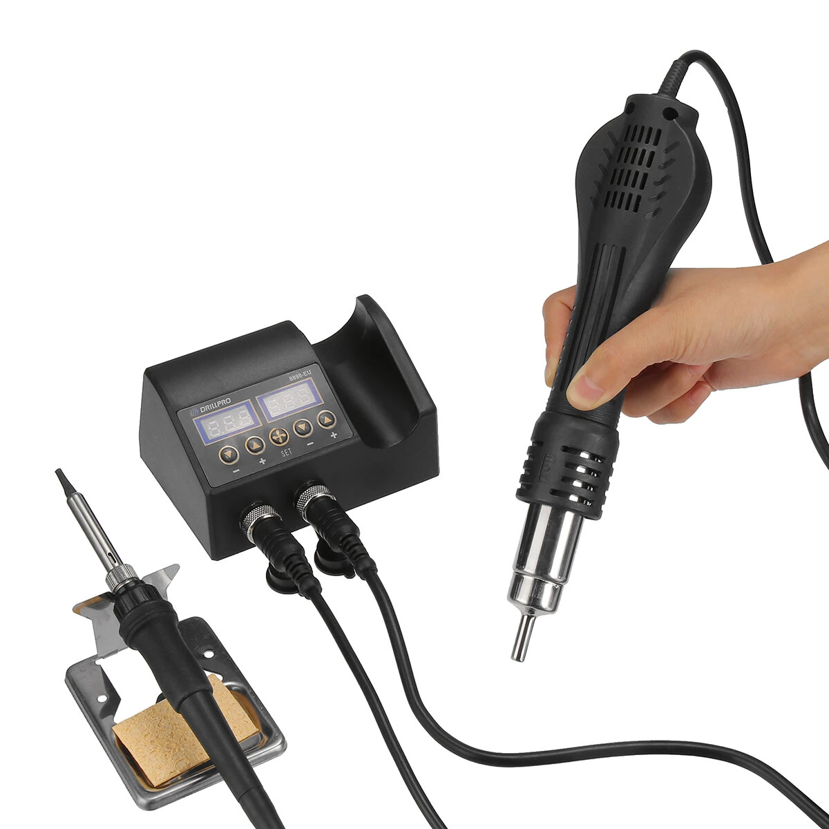 Drillpro 750W 2-in-1 Soldering Station | Hot Air & Iron | Dual LCD Display - Image 3