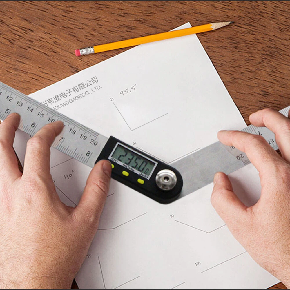 Digital LCD Angle Ruler | 0-500mm Stainless Steel Electronic Goniometer with Hold & Zeroing - Image 4