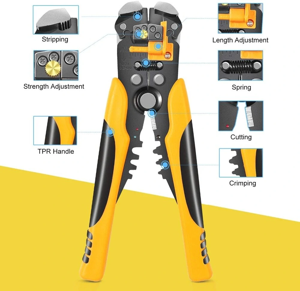 HSC8 6-6A Crimping Pliers | Ye-1 Wire Stripper | 1200pc Terminal Set - Image 2