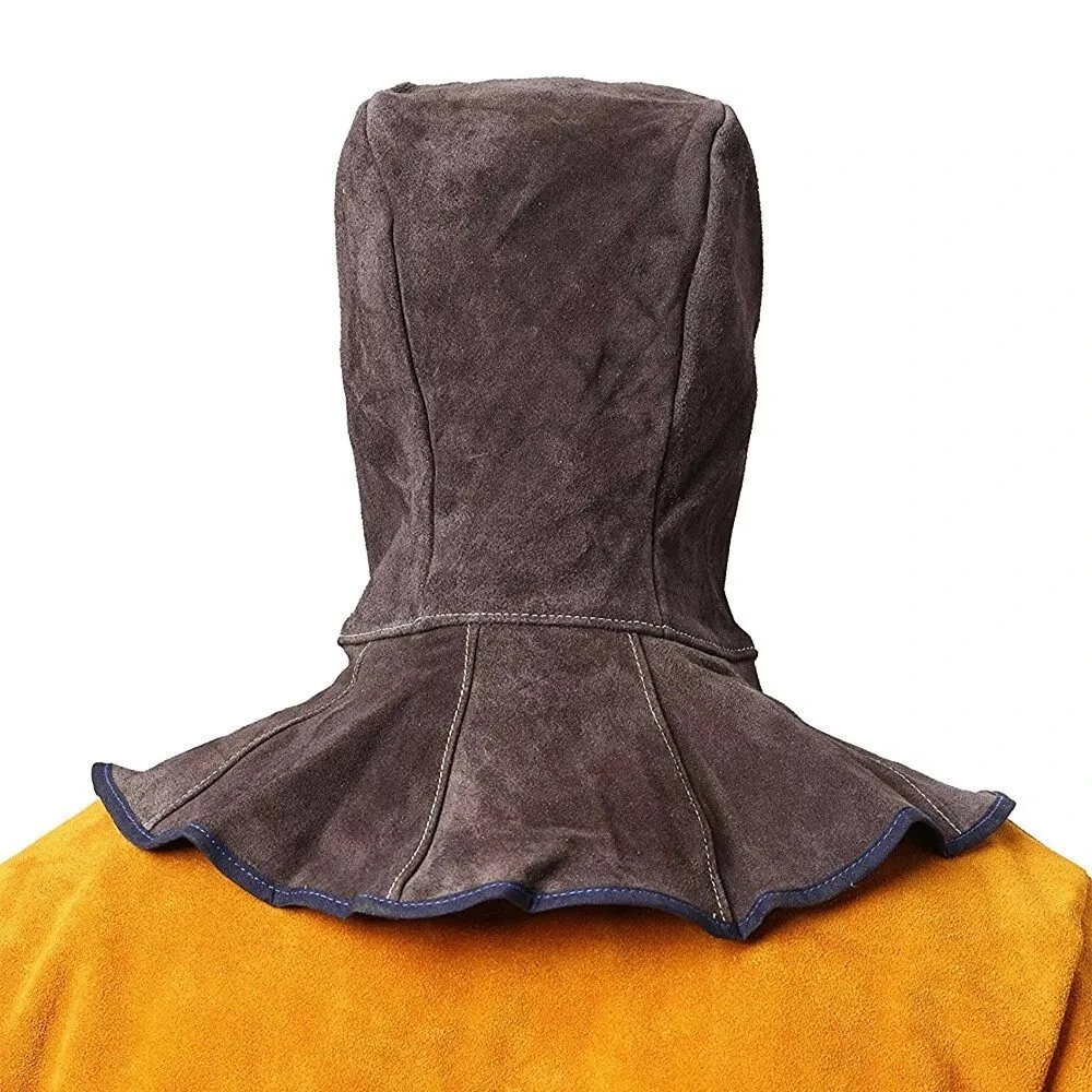 Professional Welding Hood - Cow Leather Hat with Anti-Flame Cotton Lining - Image 3
