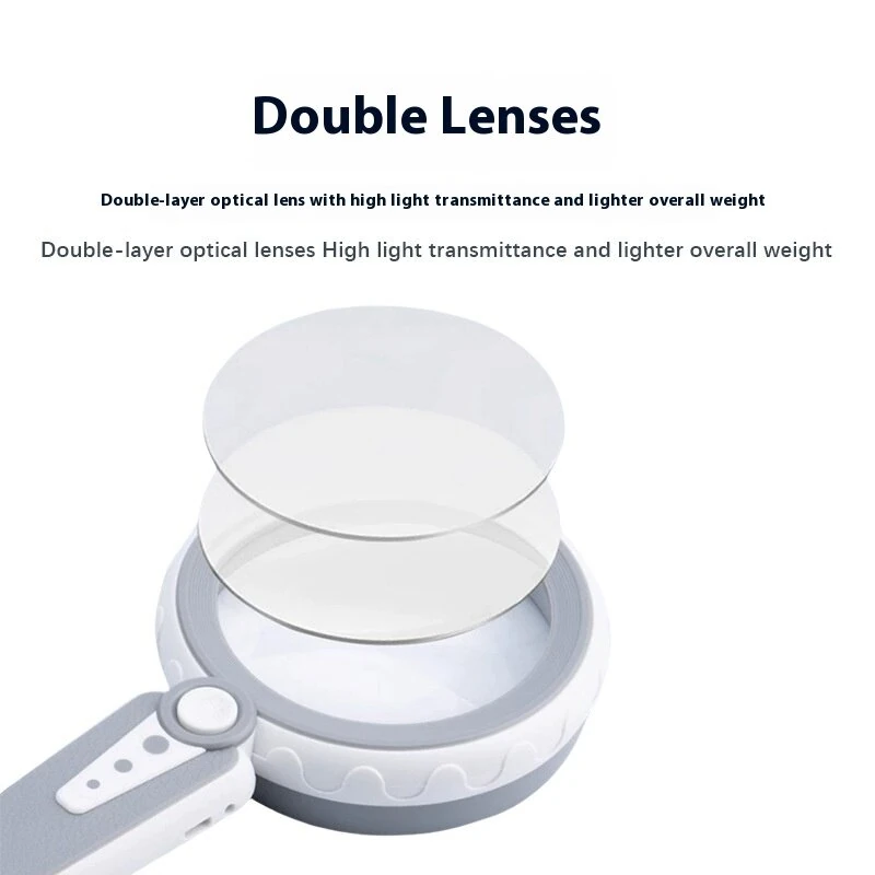 30X LED Rechargeable Handheld Magnifier - 2-in-1 Double Lens for Reading & Craft Inspection - Image 4