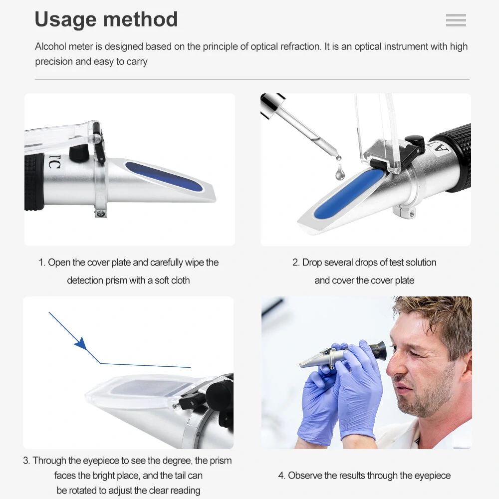Handheld Alcohol Refractometer Tester 0-80% | ATC for Wine & Sugar | 30% OFF - Image 2