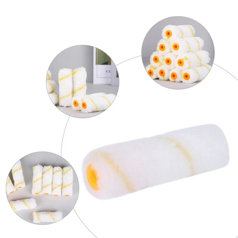 Mini Paint Roller Kit - 10cm Polyester Blend for Smooth Finish - Easy Clean Indoor & Outdoor Use - Image 4