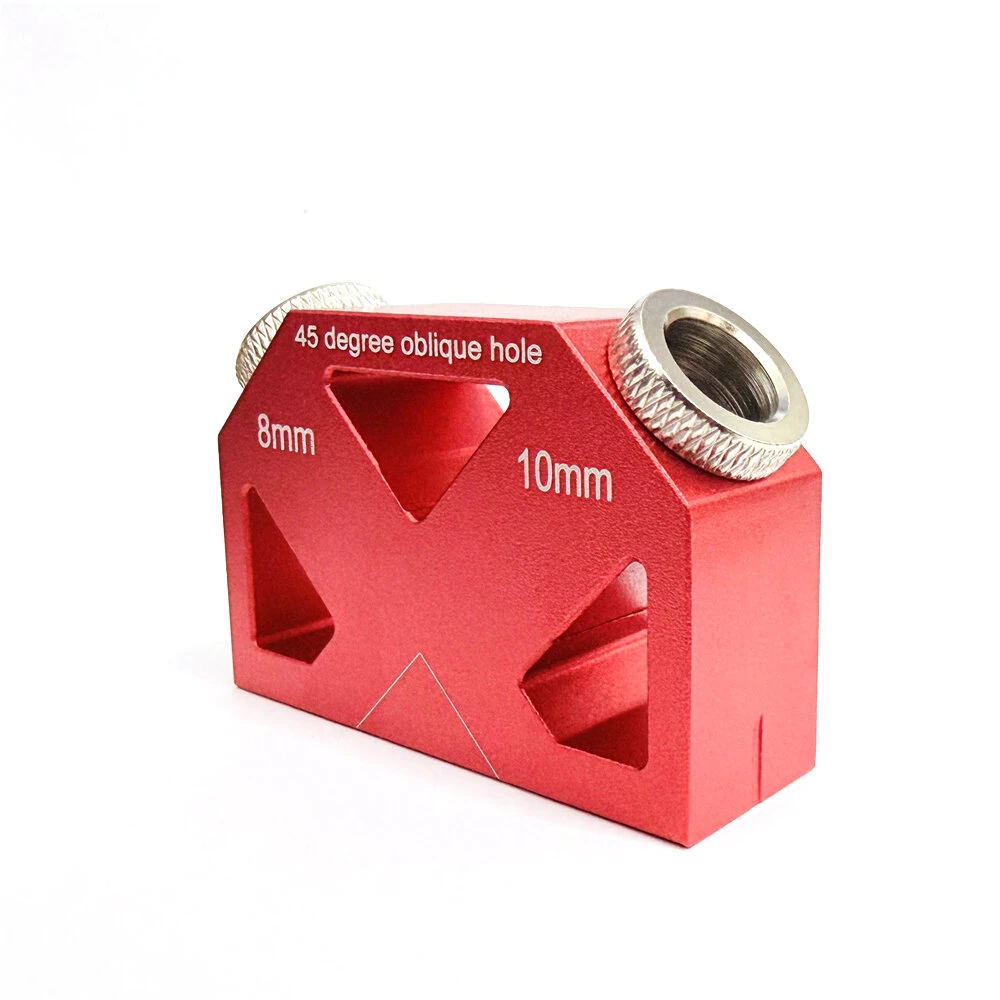 45 Degree Angle Drill Guide Jig - Aluminum Alloy Dowel Jig for 8mm 10mm Pockets - Image 2